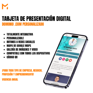 TARJETA DE PRESENTACIÓN DIGITAL CON DOMINIO .COM PERSONALIZADO